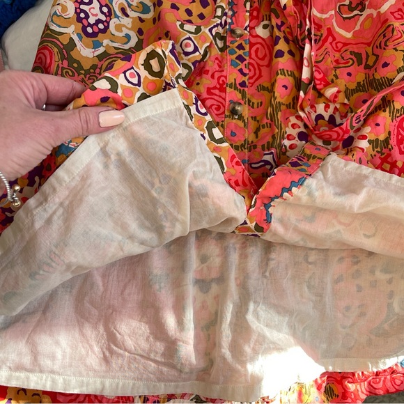 J. Crew Button Front Cotton Poplin Sundress, size 0, abstract floral - Picture 8 of 10